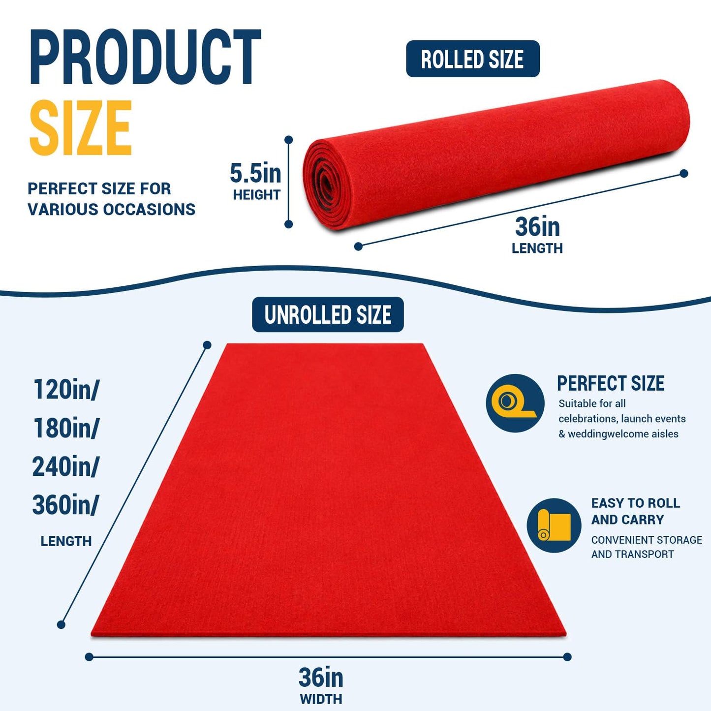 Red Carpet Runner for Party,3x20 Feet Non-Slip Waterproof Aisle Runner Carpet Rugs with Rubber Backing Perfect for Festival Celebration,Prom Proposal & Wedding, Graduation Ceremony, Award Ceremony