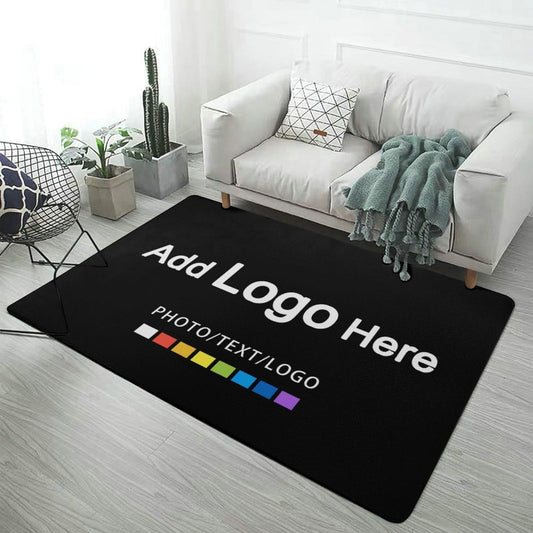 Made in USA-Floor Rugs Mat Custom Rug with Logo//Text/Photo,Personalized Modern Carpet for Business Home Office Indoor/Outdoor Decoration Area Rug(Multi Size)
