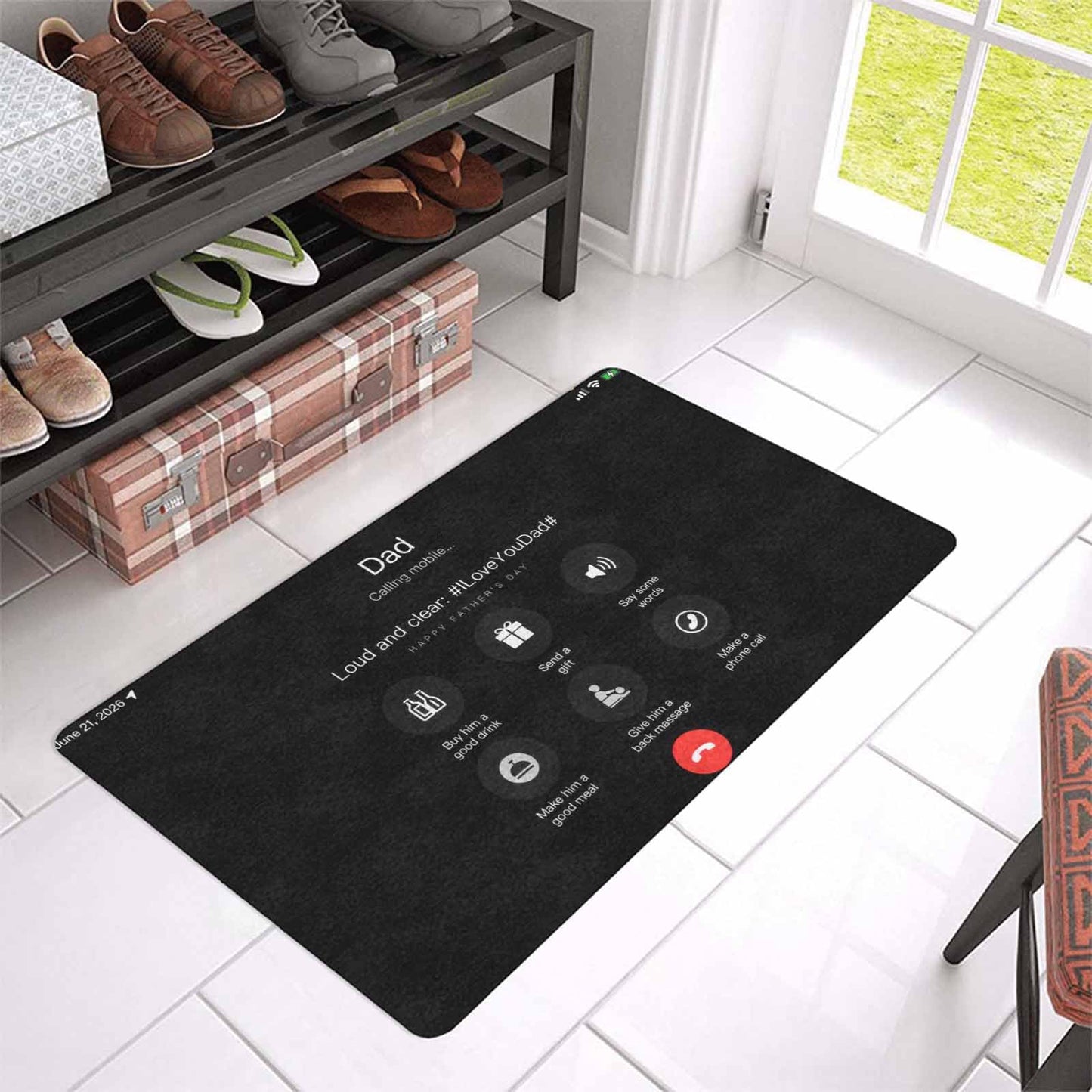 EntryWay Doormat, 30x18in Father's Day Entryway Rug Non-Slip Washable Indoor Outdoor Mat Dad Gift for Indoor Entrance Home Decor