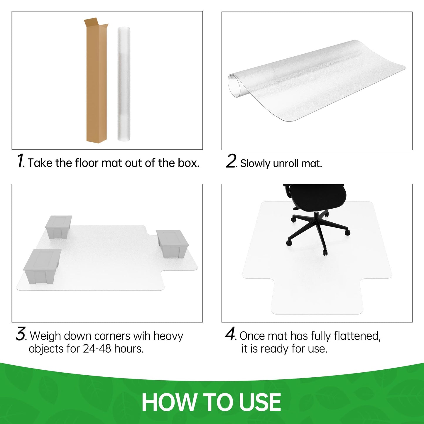 100pointONE Office Chair Mat for Hardwood Floor, 53" x 45" Clear Desk Chair Mat for Hard Floors, Easy Glide Computer Chair Floor Mat for Home Office Rolling Chairs