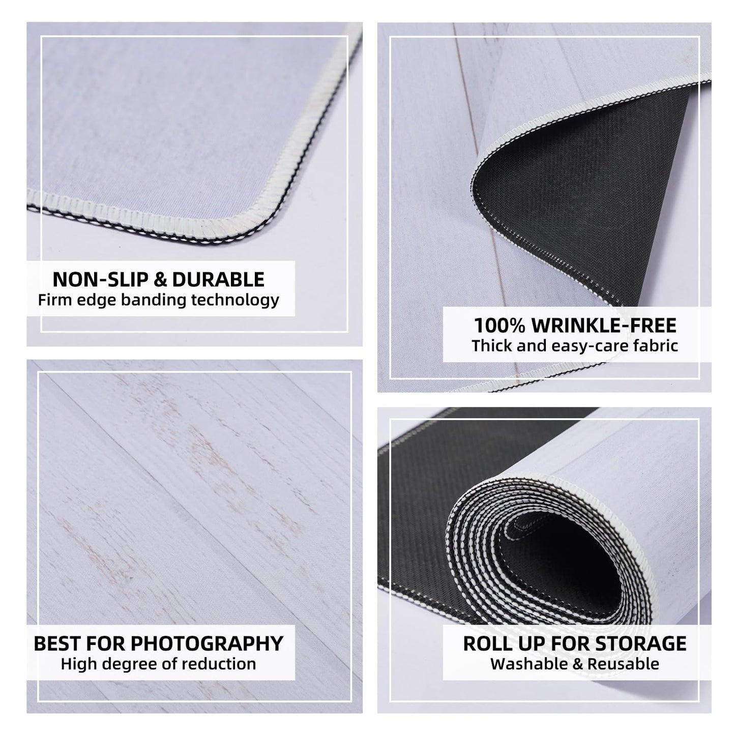Kate Grey Floor Backdrop Photography Floor Mats Rubber Floor Wall Backdrop Newborn Photography Props Anti-Slip Rug for Photo Studio 5x4ft