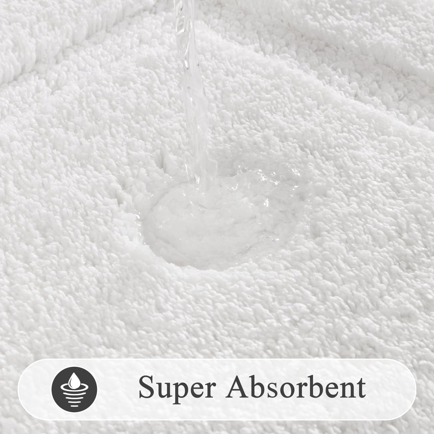 SHACOS Large Soft Bathroom Rugs 24"x60" Long Bath Runners Non Slip Washable Absorbent Bath Mats Carpets Bathroom Tub Double Sink Vanity Floor Mats, White 2'x5'