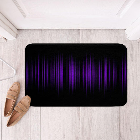 Feelyou Purple and Black Bath Rugs for Shower Tub Abstract Ombre Bath Mats for Bathroom Gradient Purple Lines Bathroom Rugs Purple Black Gradient Bathroom Accossories 20"x32"
