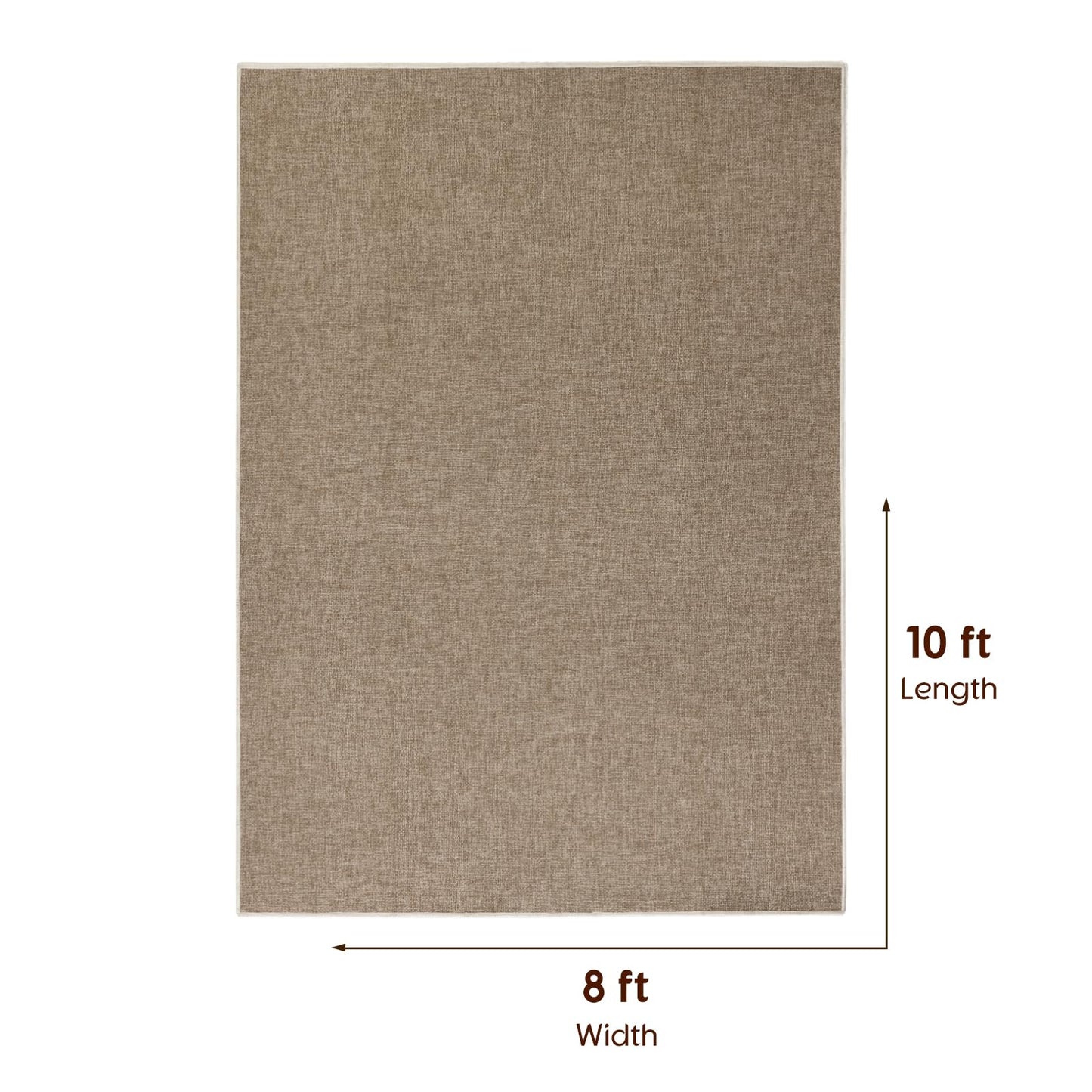 LBRO2M Easy Jute Solid Area Rug 8X10 Washable Rugs for Living Room Bedroom Natural Jute Indoor Outdoor Carpet Durable, Solid Non Shedding Eco Friendly (8X10 Natural)