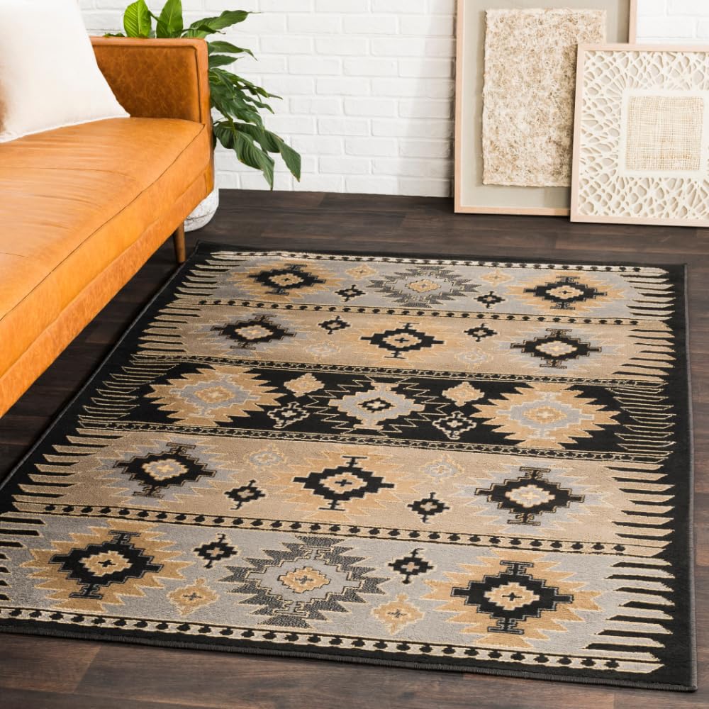 Artistic Weavers Hepburn Beige, Black and Gray Bohemian/Global Area Rug 8'10" x 12'10"