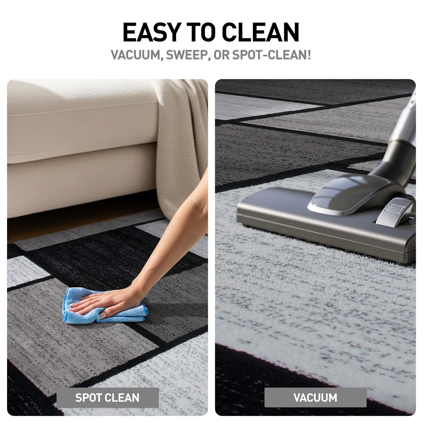Rugshop Contemporary Modern Boxes for Home Office,Living Room,Bedroom,Kitchen Non Shedding Oval Area Rug 5' x 7' Gray