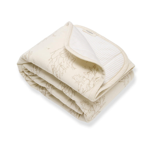Burt's Bees Baby Infant Reversible Blanket, 100% Organic Cotton Nursery Blanket, Breathable Nursery Bedding, 30" W x 40" L