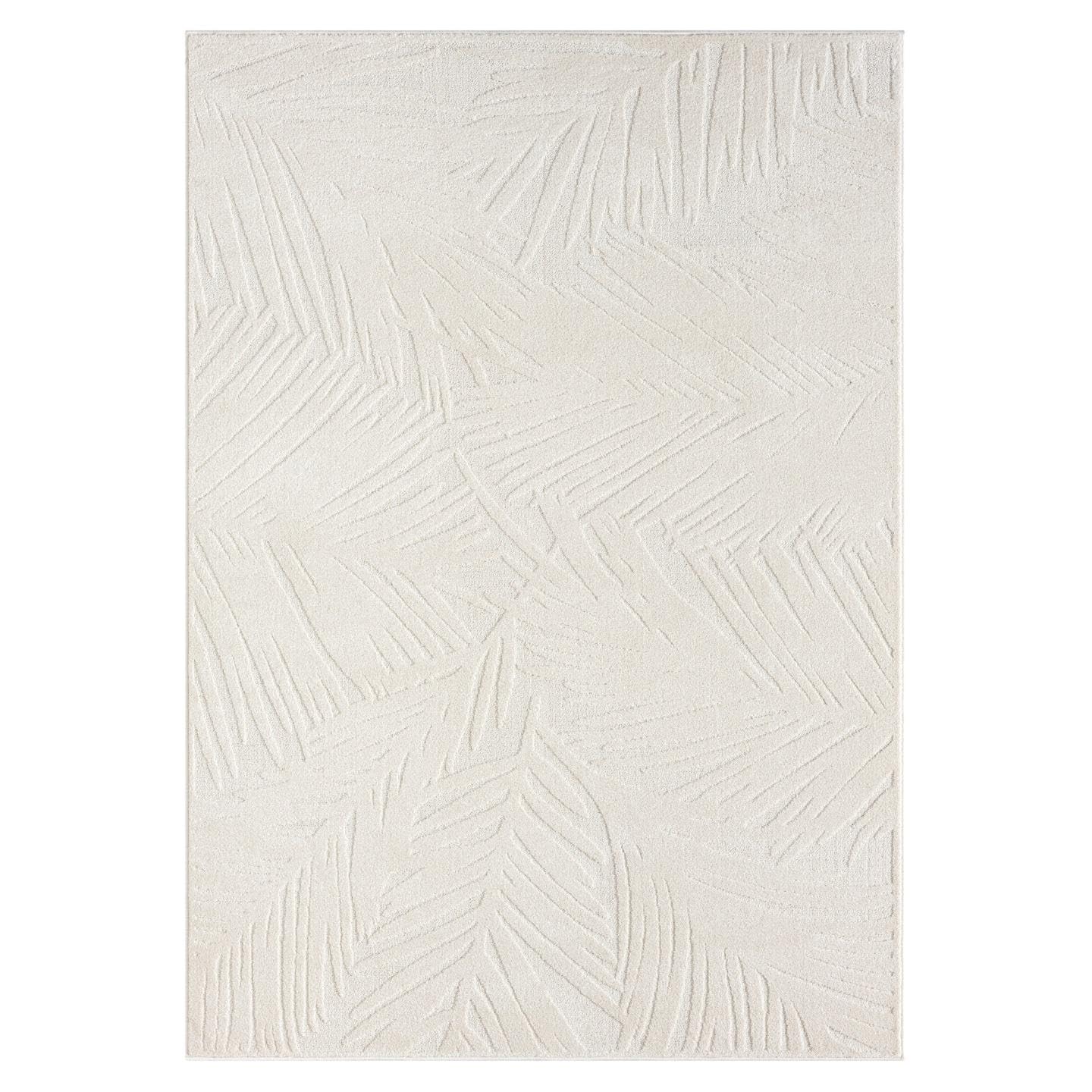 LUXE WEAVERS Floral Palm Leaf Cream 4x6 Area Rug, Neutral Living Room Carpet