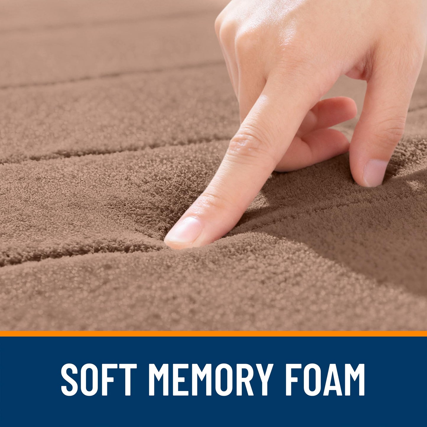 OLANLY Memory Foam Bath Mat 59x35, Super Soft Absorbent Bathroom Rugs, Quick Dry, Machine Washable Shower Floor Rugs, Bathmat Carpet, Bathroom Home Decor Accessories, Mocha