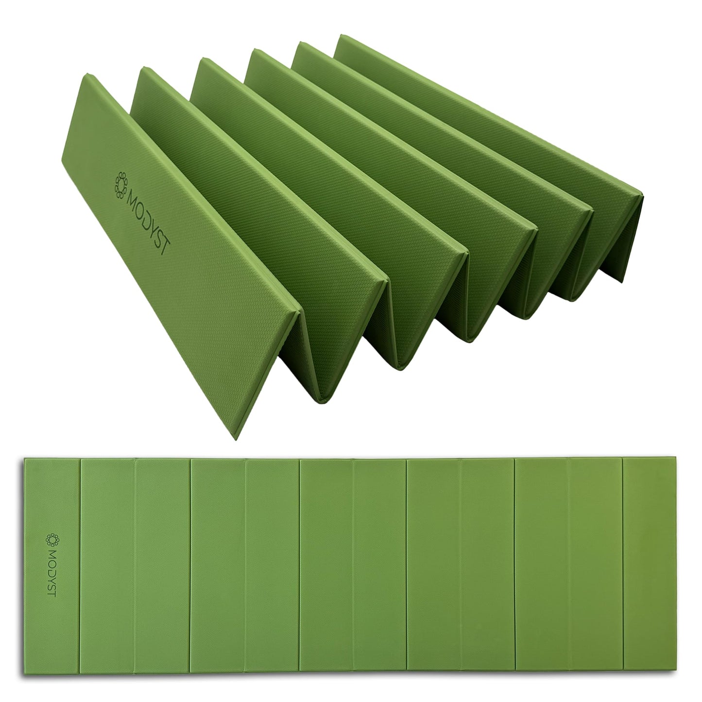 Folding Yoga Mat, TPE Folding Yoga Mat, Foldable Exercise Mat for Yoga, Pilates, Floor Workouts, Compact Design, Travel Friendly, Ideal for Home & Gym, Knee pad, Kneeling pad, No Roll Mat (Green)