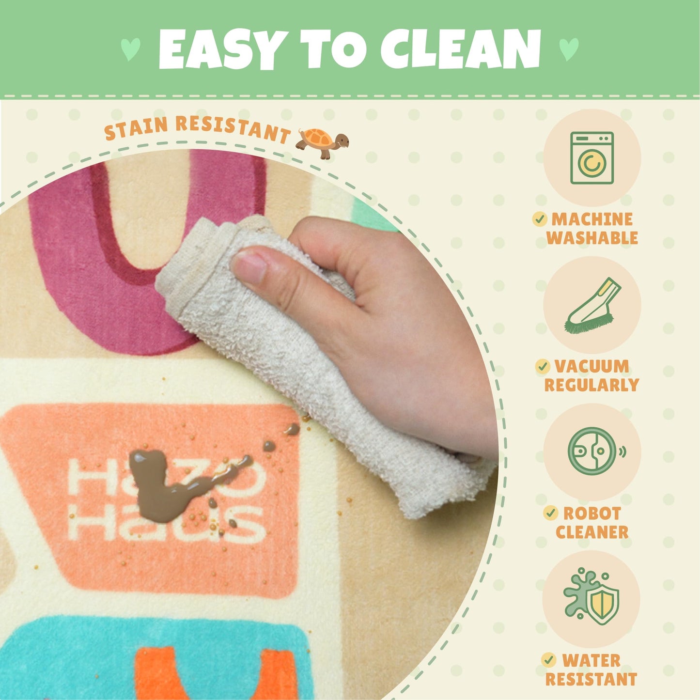 ABC Alphabet Rug for Nursery Room – 5x8 Baby Play Mat for Preschool, Washable Play Room Carpet, Soft & Safe Toddler Crawling Map with Fun Educational Letters and Cute Cartoon Art Decor