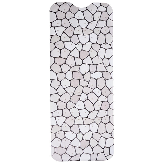 ENKOSI Bath Mat – Large 40 x 16 Inch Non-Slip Bathtub Mat with Secure Suction Cups & Drain Holes – Extra Long Bathroom Shower Mat for Tub with Grey Pebble Design (Grey Pebble 40x16)