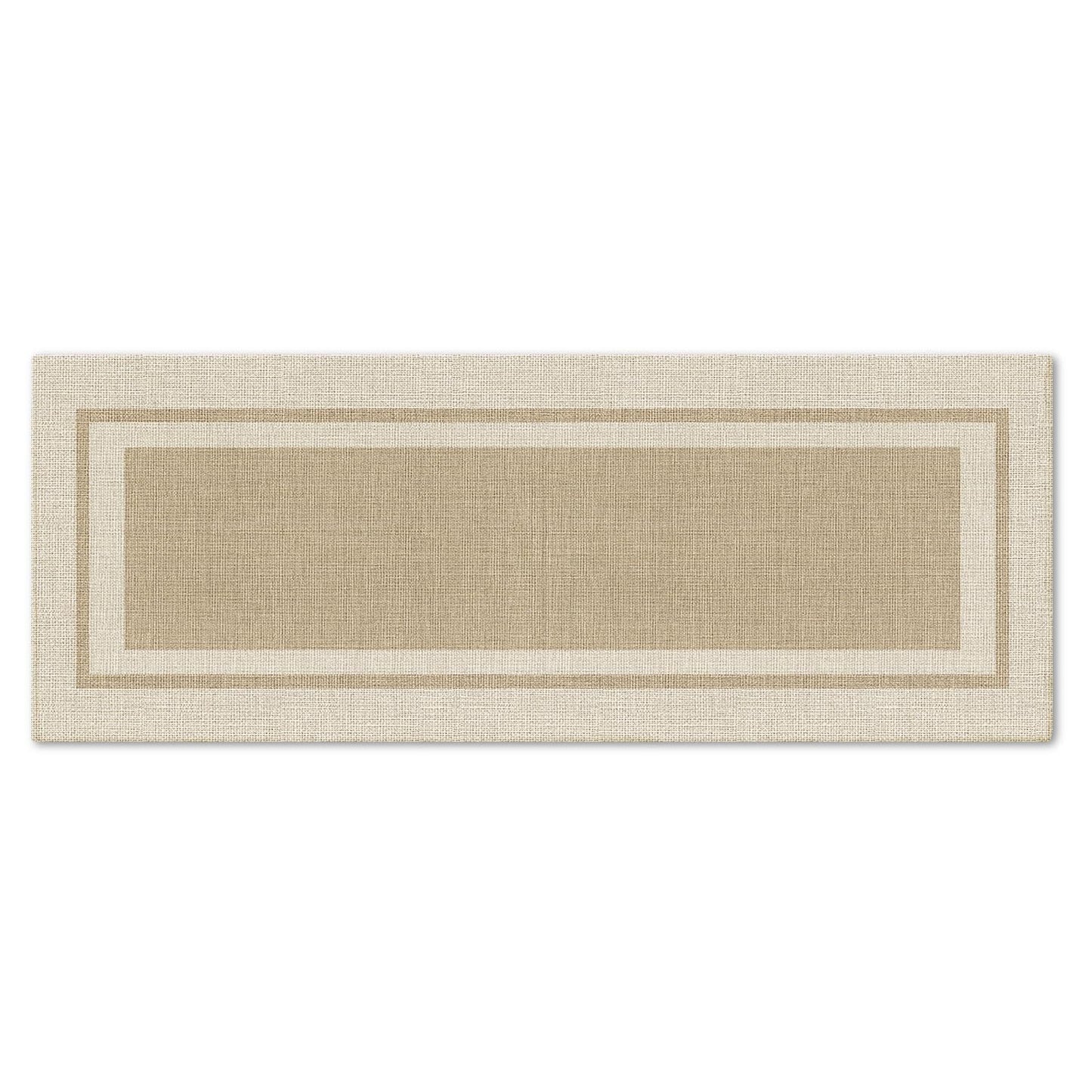 Artoid Mode Beige Absorbent Rectangle Non-Skid Doormat, Home Mats Non Slip Washable Natural Rubber Back Door Mat Floor Mat for 17x47 Inch