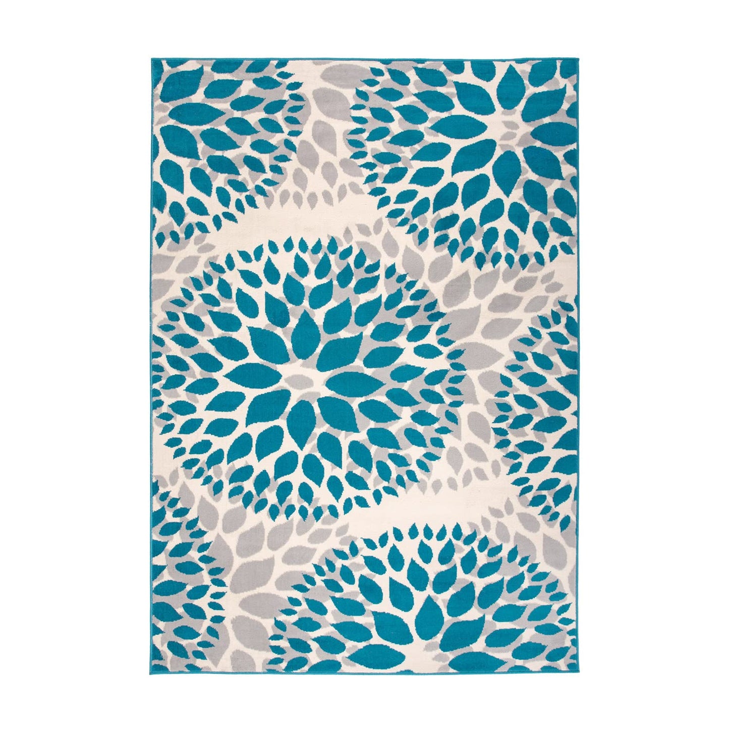 Rugshop Modern Floral Circles Design for Living Room,Bedroom,Home Office,Kitchen Non Shedding Area Rug 7'6" x 9' 5" Blue