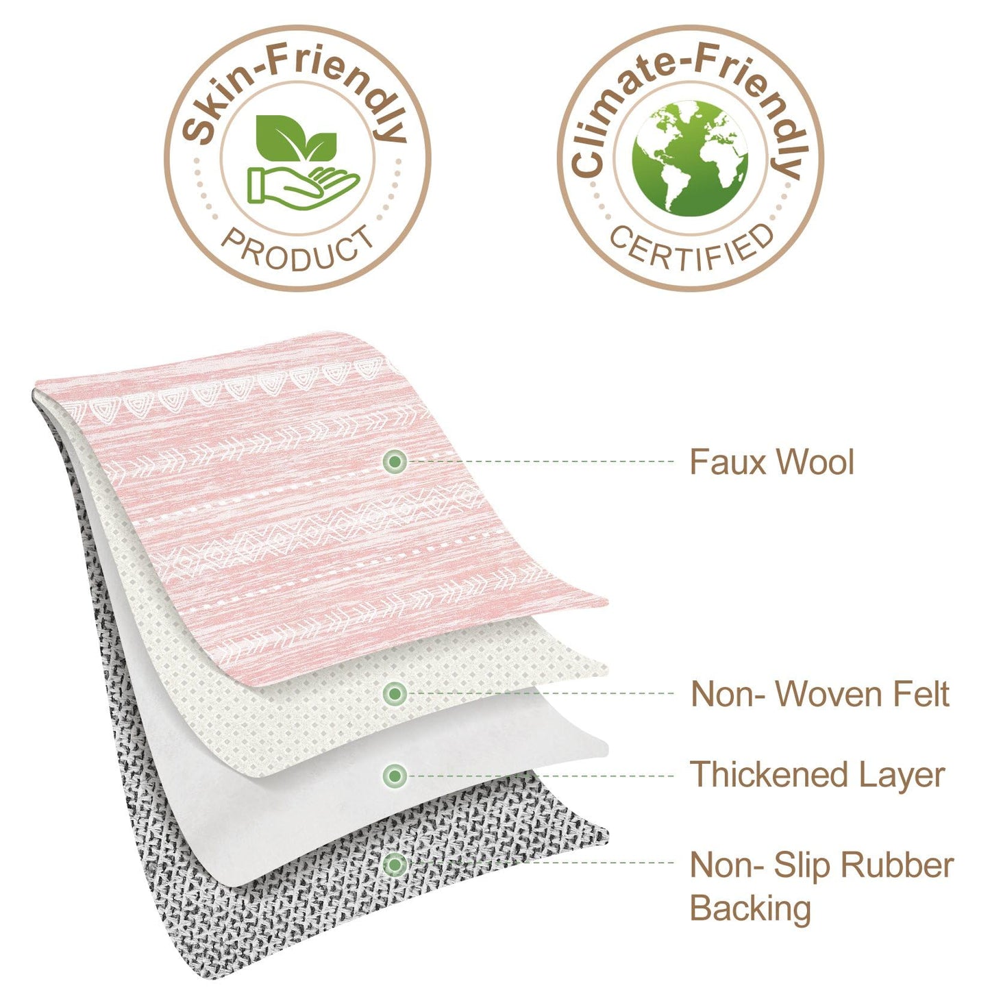 Nakagishi Pink Rugs for Bedroom Girls: 5x7 Washable Boho Large Neutral Area Rug Cute Soft Modern Indoor Floor Non Slip Accent Carpet for Living Room Nursery Kids Playroom Dorm Preppy Baby Room Decor