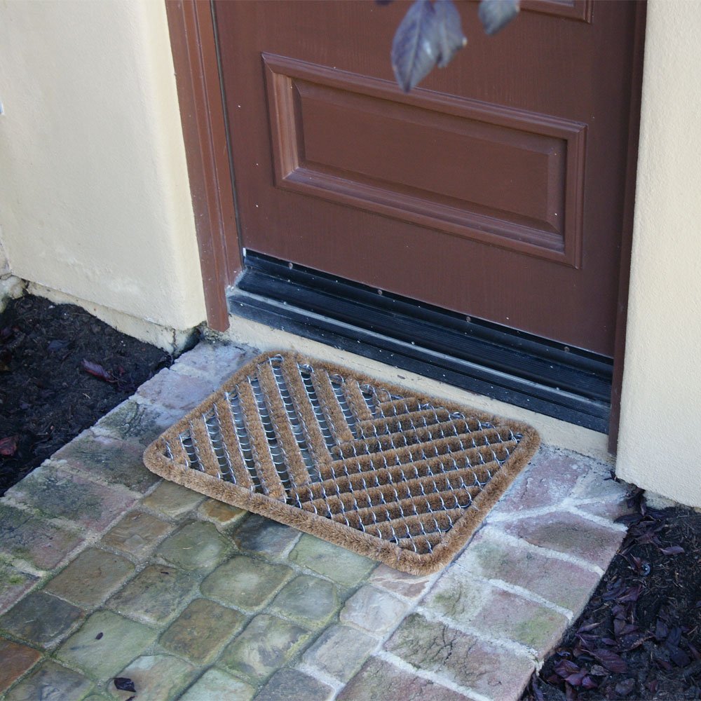 Rubber-Cal Herringbone Outdoor Scraper Door Mat, 18 by 30-Inch