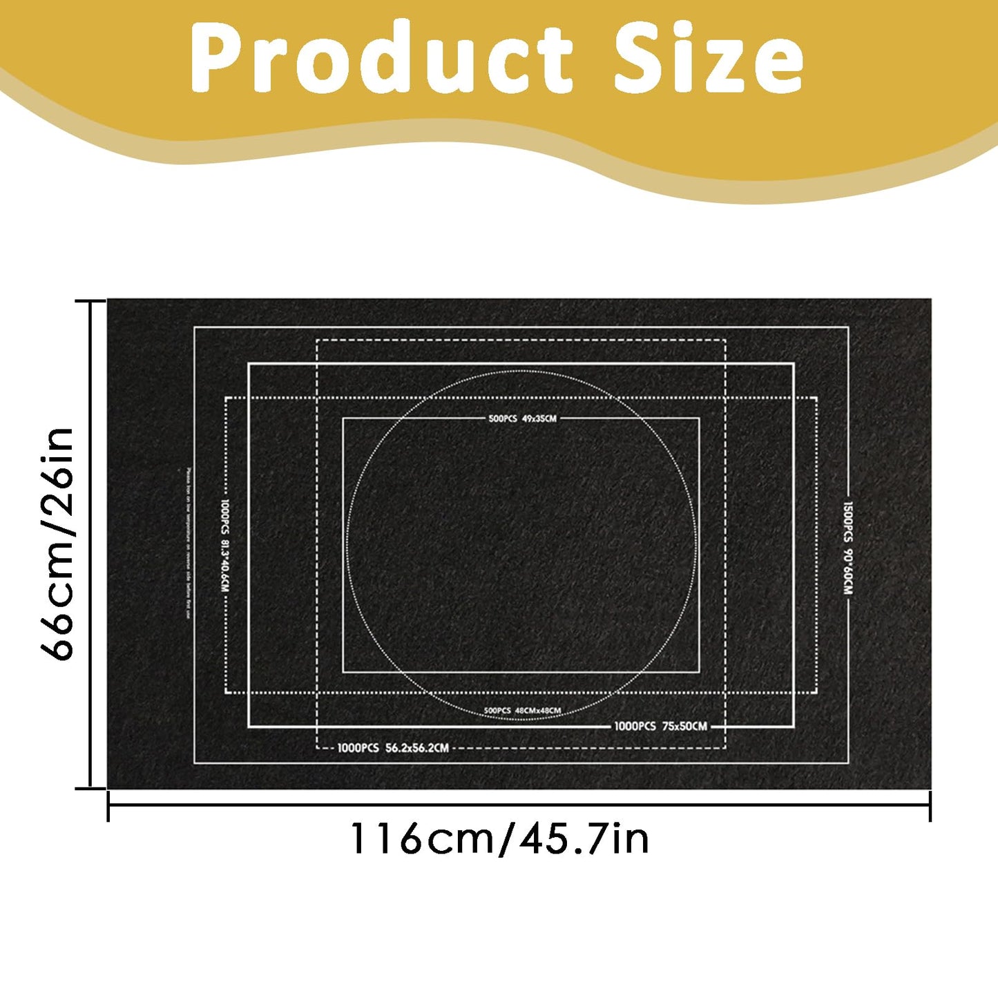Puzzle Mat Roll Up, Large 1500-Piece Puzzle Matt Rollup with Non-Slip Surface, Portable Storage Solution for Enthusiasts, Black