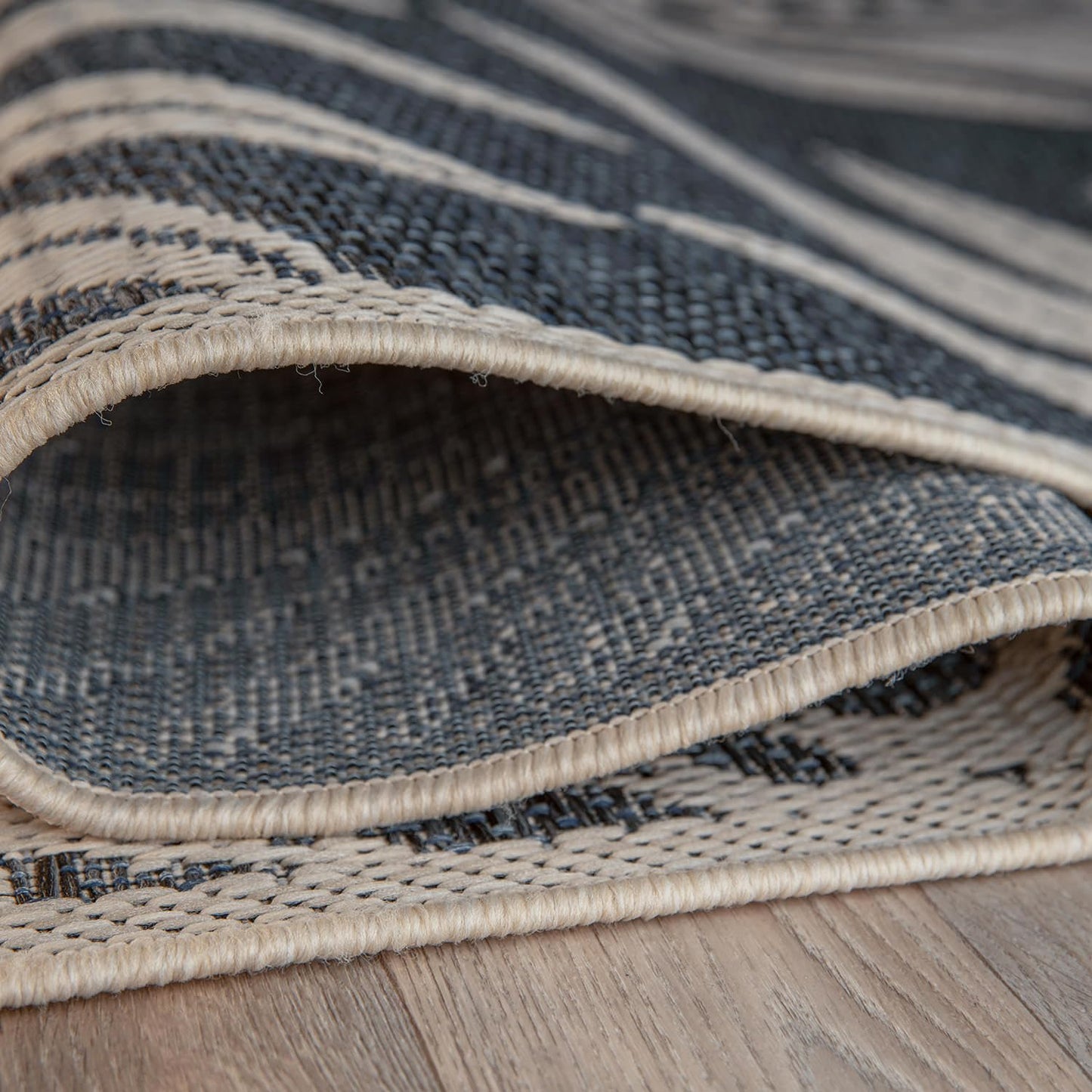 Rugshop Leaf Design for Patio Rugs,Deck Rugs,Balcony Rugs Indoor/Outdoor Area Rug 4' X 6' Blue