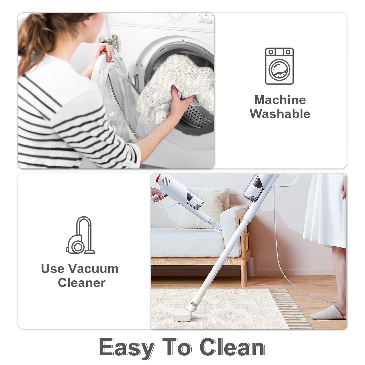 Uphome Boho Bathroom Runner Rug 2' x 4.3', Washable Woven Cotton Bedroom Rug Runners, Beige Aesthetic Tufted Entryway Runner Rugs, Bohemian Tribal Throw Rugs for Bedside Living Room Laundry Kitchen