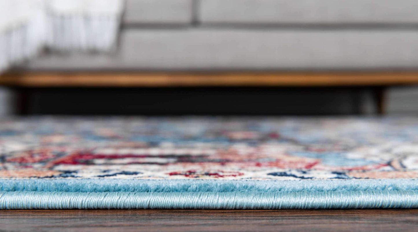 Unique Loom Narenj Collection Area Rug - Birmingham (5' 1" x 8' Rectangle, Blue/ Burgundy)