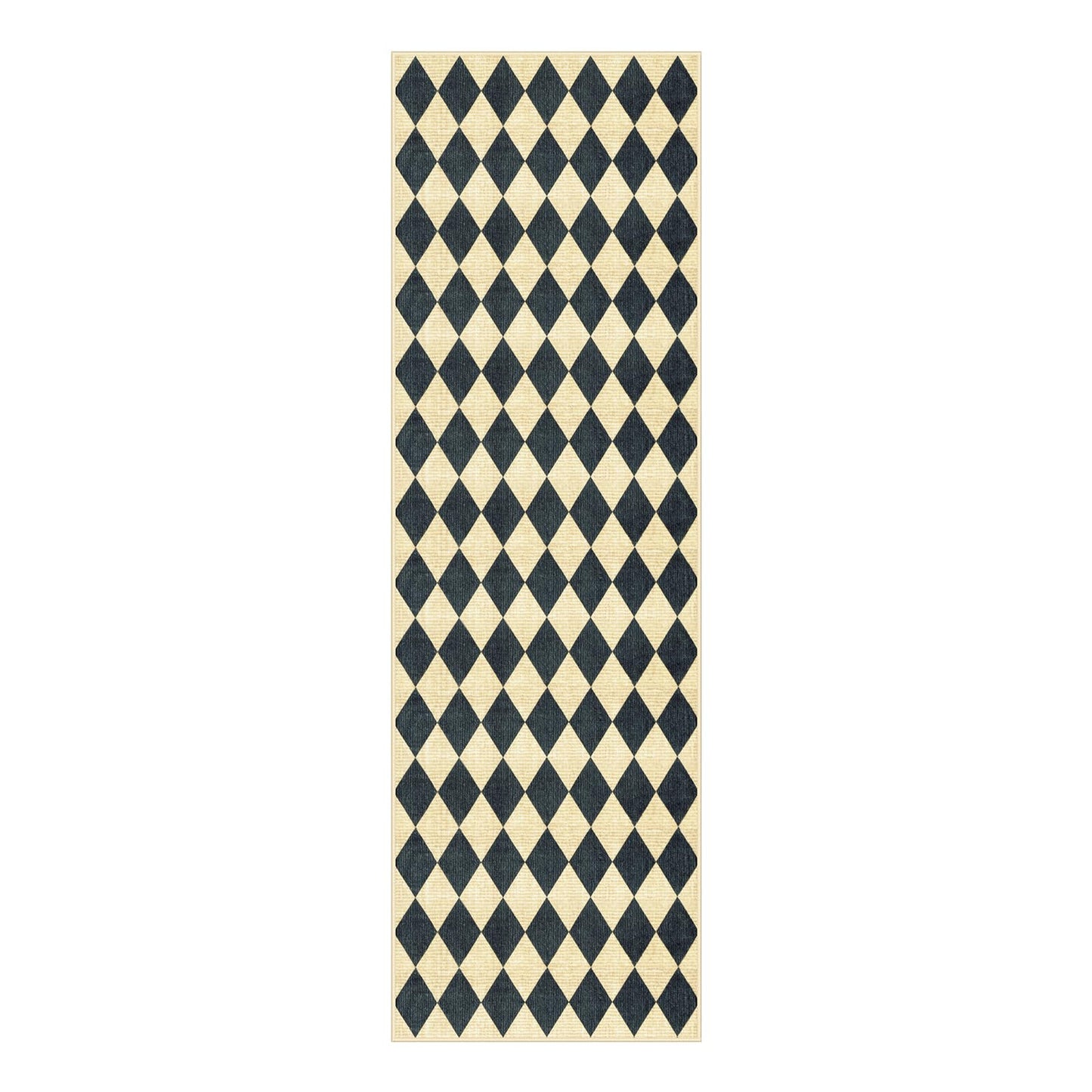 LIVEBOX Checkered Rug Runners for Hallways 2.5x8, Non Slip Kitchen Washable Runner Rugs, Moroccan Plaid Indoor Carpet Runner for Entryway Bathroom Bedroom Laundry