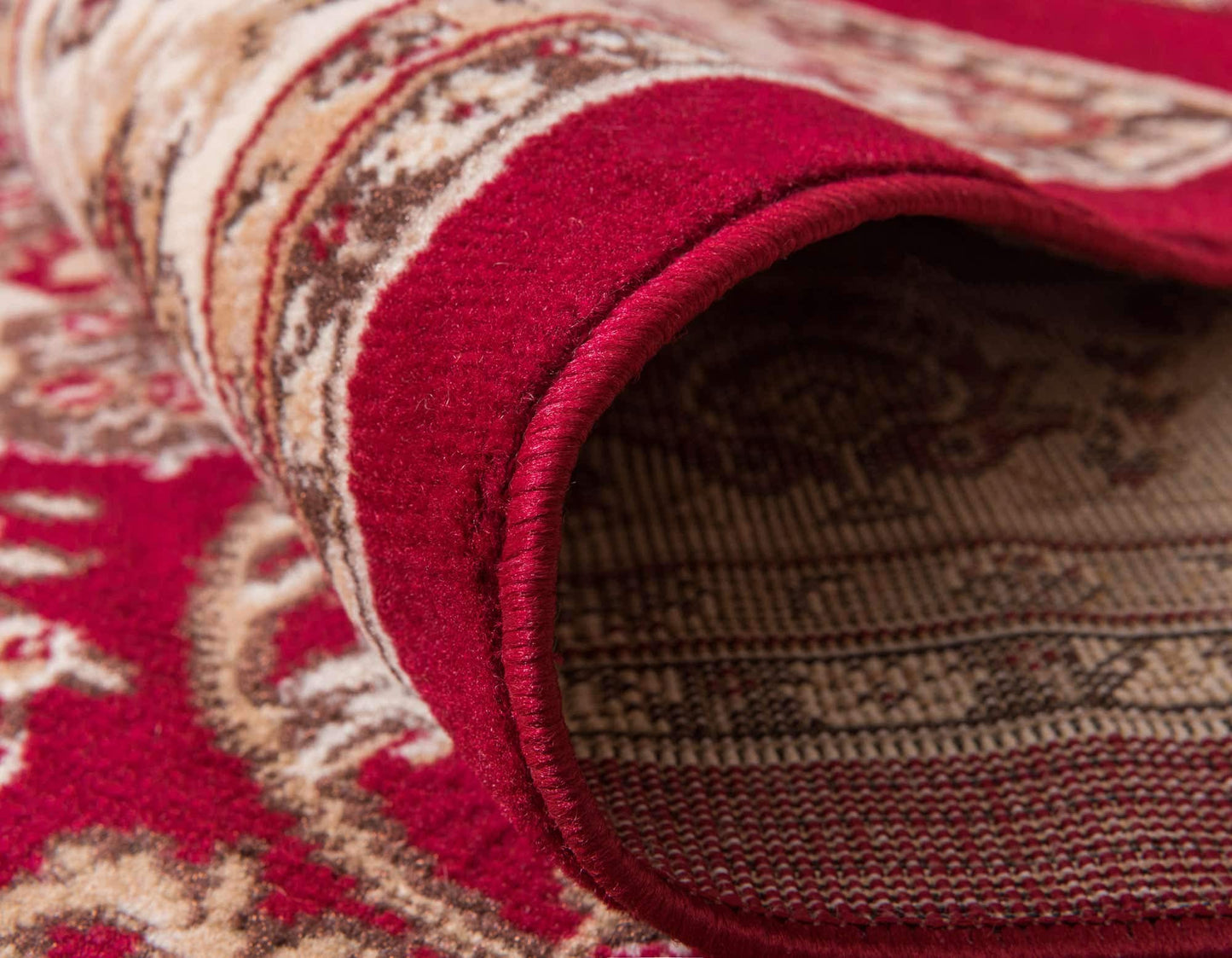 Unique Loom Sialk Hill Collection Area Rug - Washington (5' 3" x 8' Rectangle, Burgundy/ Cream)
