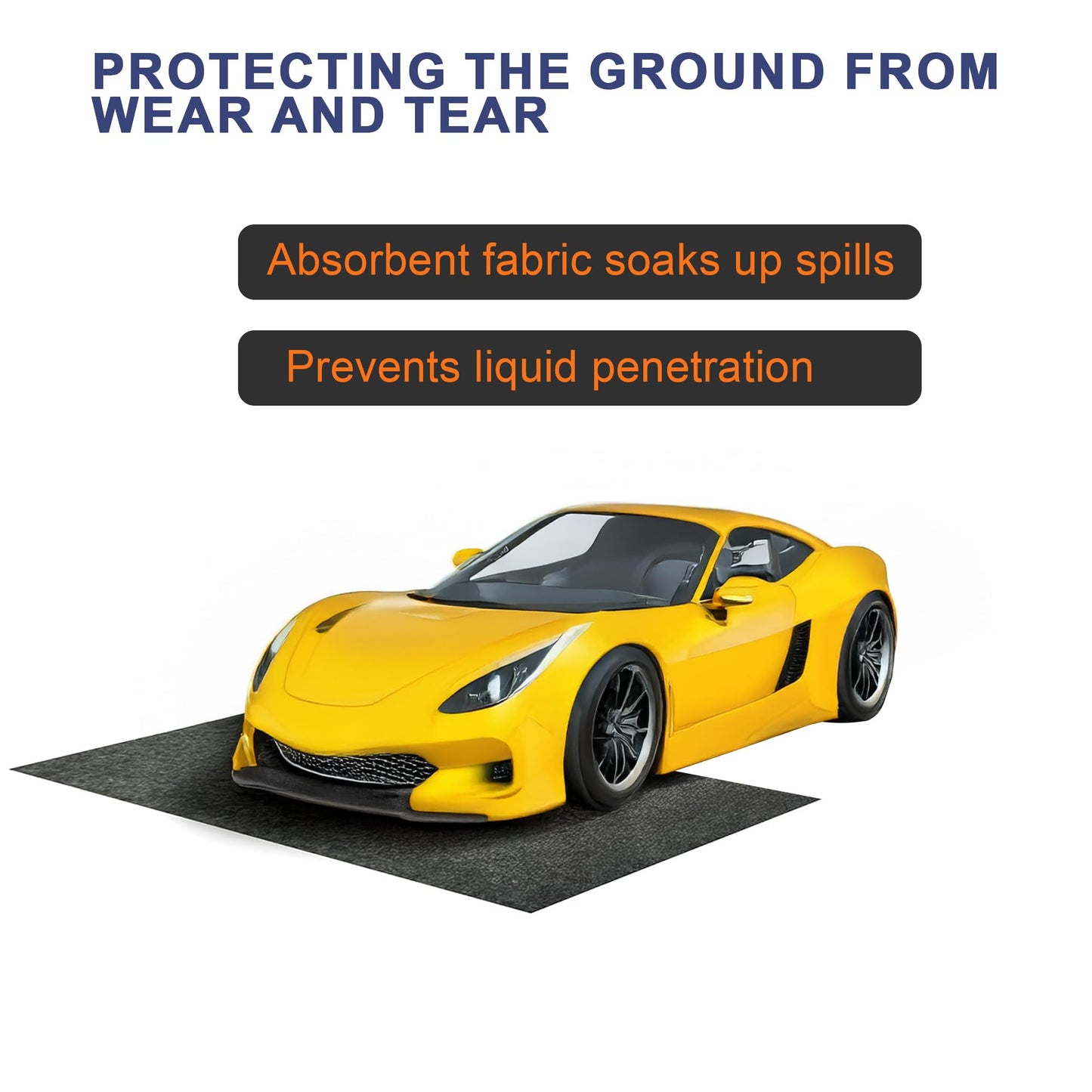 FUZEWANLI 60" x 72" Oil Spill Mat - Garage Floor Mats for Under Car - Waterproof, Absorbent, Reusable, Washable, Protects Garage Floors or Driveways, Durable