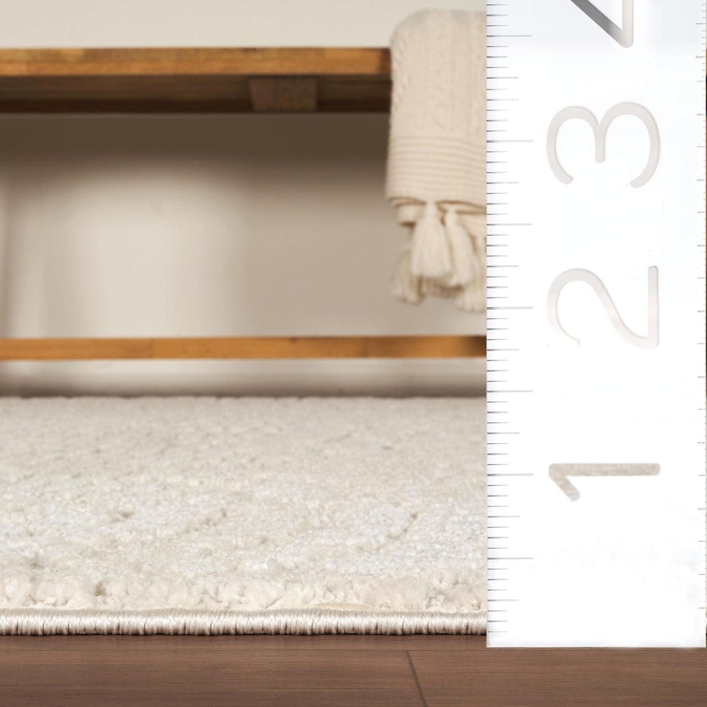 Abani Cozy Cream Area Rug for Living Room, Bedroom - Textured Floral Circle Pattern - 5' x 8' - Durable & Easy to Clean