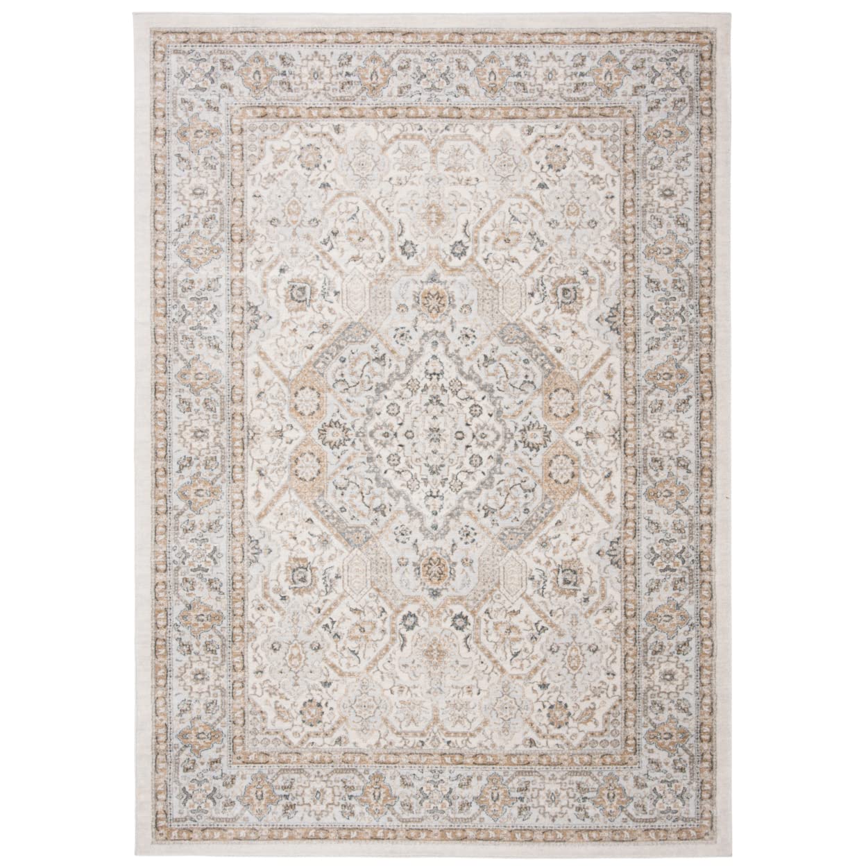 SAFAVIEH Isabella Collection Area Rug - 10' x 14', Cream & Beige, Oriental Design, Non-Shedding & Easy Care, Ideal for High Traffic Areas in Living Room, Bedroom (ISA916B)
