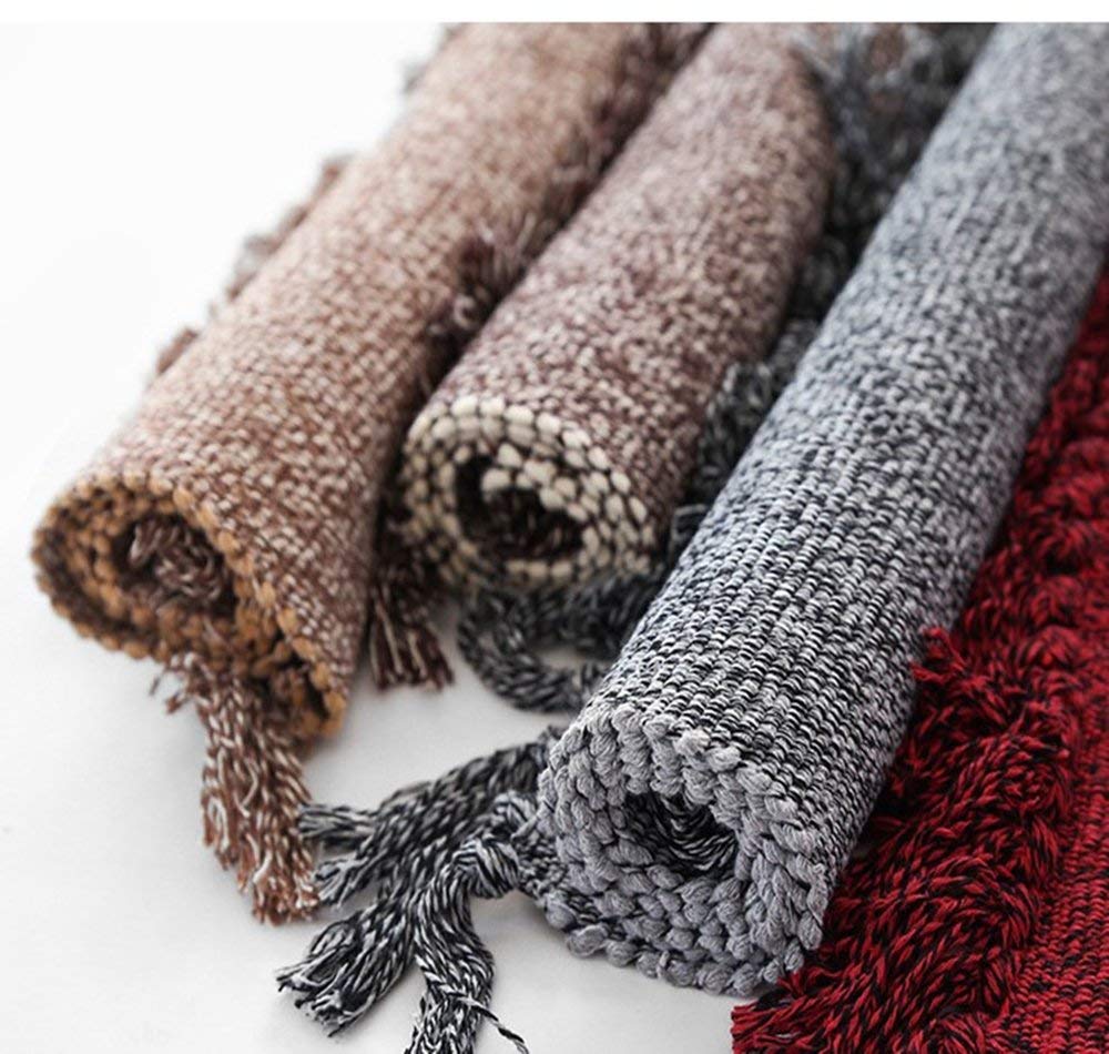 UKELER Eco-Friendly Recycled Cotton Woven Rug Durable & Washable Decorative Door Mat Washable Rag Throw Rugs with Tassels, 35.4''×23.6''