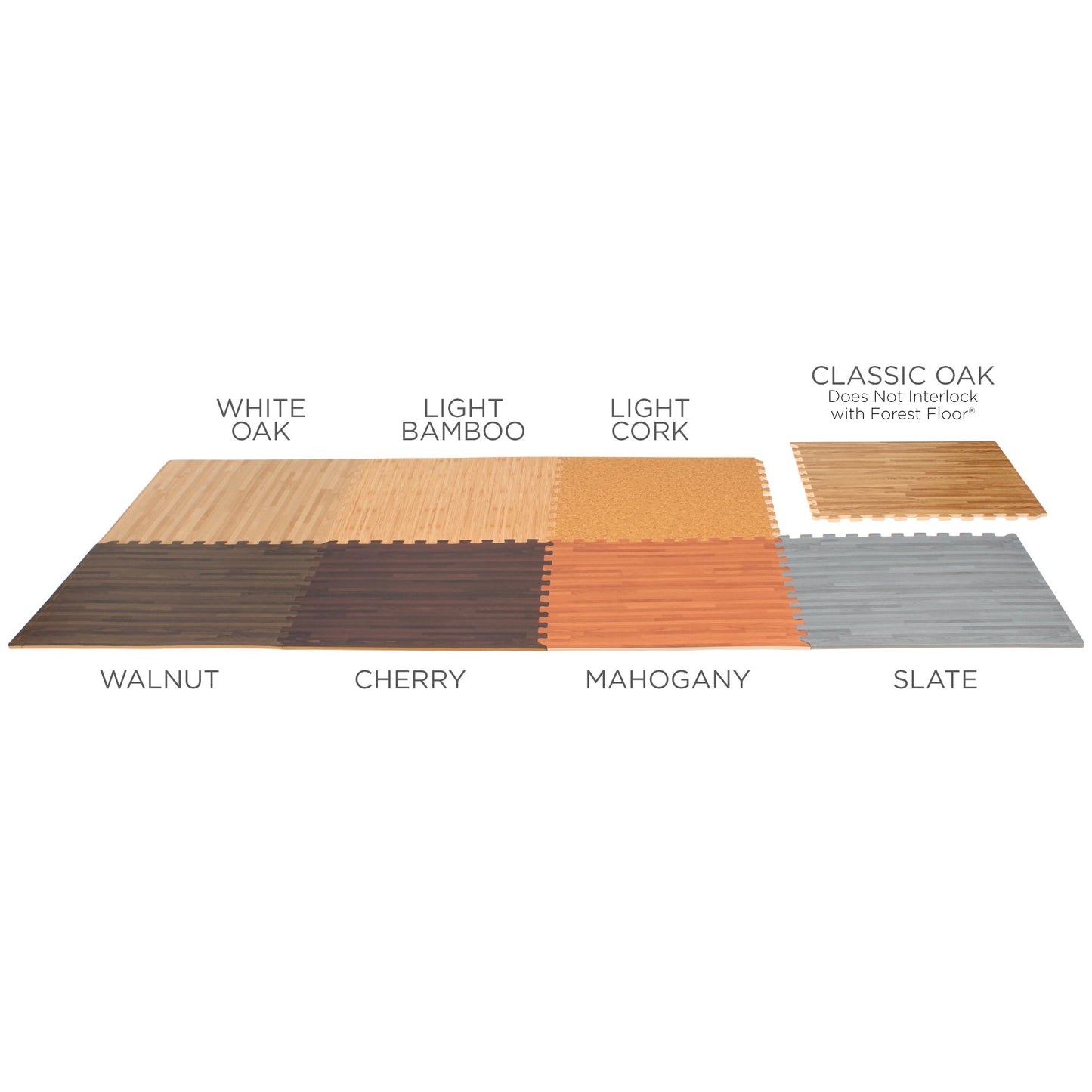 Forest Floor 3/8 Inch Thick Printed Foam Tiles, Premium Wood Grain Interlocking Foam Floor Mats, Anti-Fatigue Flooring – Stylish Flooring Solution, Light Bamboo, 16 Sq Ft