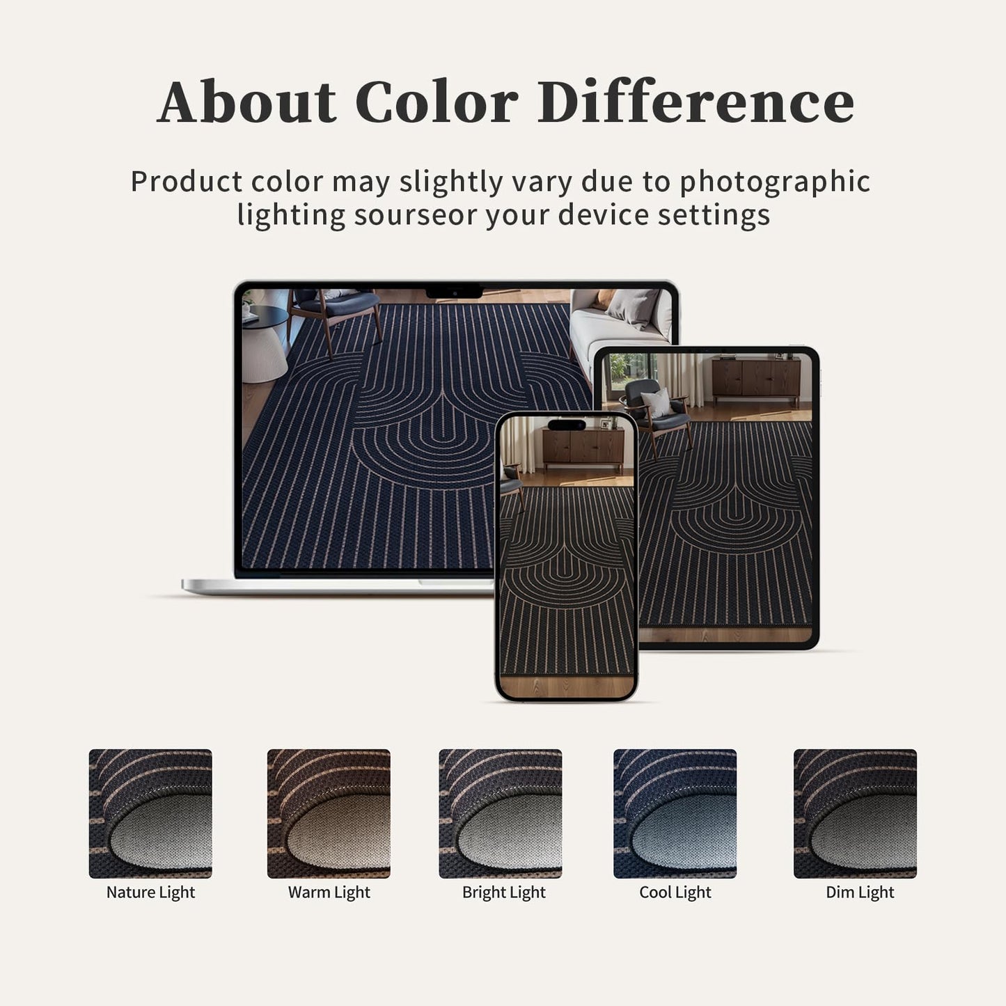 Tangsoo Black Geometric Easy Jute Rug, 2x3 Washable Ultra Thin Foldable Rug for Entryway, Non-Slip Rainbow Outdoor Mat Throw Carpet for Kitchen Bedroom Front Porch Doorway Entrance