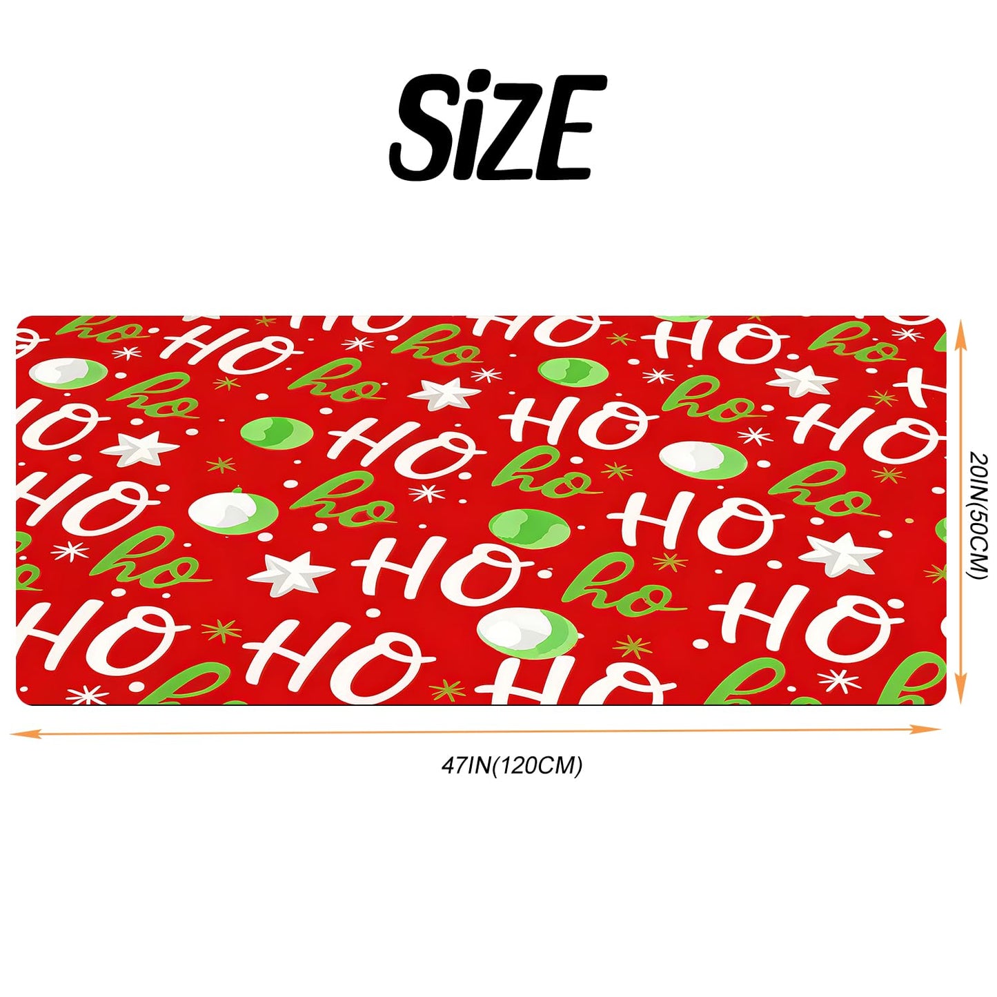 ANNA QUEEN Christmas HO HO HO Laundry Room Rug Runner 20x47 Inch -Waterproof Non-Slip Floor Mat for Front Load Washer Dryer,Festive Santa Decor,Machine Washable