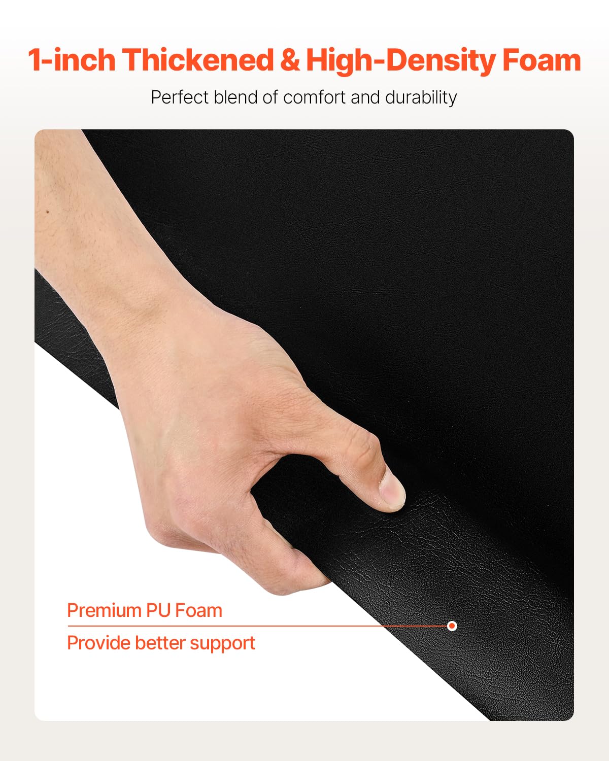 VEVOR Salon Mat for Hair Stylist, 4 x 5 FT Hexagon Salon Chair Mat Anti Fatigue, 1-inch Thickened Barber Shop Floor Mat with Round Cut Out, Easy-to-Clean PVC Surface & Anti-Trip Beveled Edges