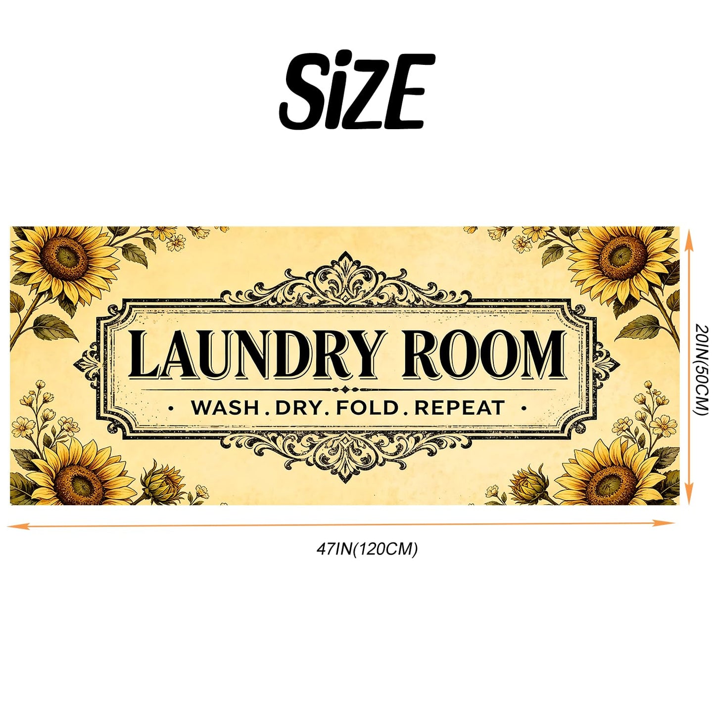 LEIWEIHOPE Sunflower Summer Runner Rug 20x47 inch Non-Slip Waterproof Laundry Room Rug Kitchen Runner Bathroom Mat with Festive Designs,Outdoor Indoor Entryway Floor Mat Home Decor