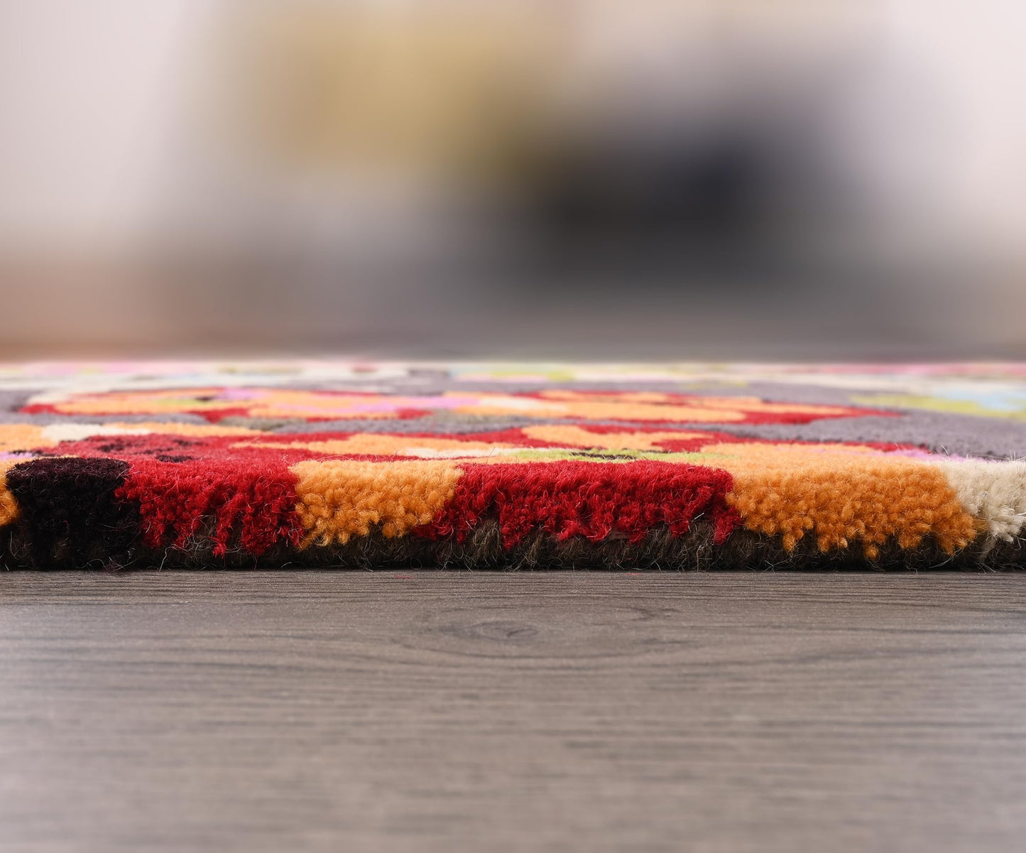 Restoration and Renovation Modern Rose Floral Wool Rug | Handmade Area Rug with Garden Colorful Flowers for Living Room Dining Room and Kitchen (Brown, 5x7 ft)