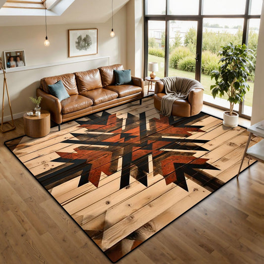 10x14 Area Rugs for Living Room Western Aztec Southwestern Native American Farmhouse Navajo Tribal Washable Large Area Rug for Bedroom Non Slip Outdoor Carpets Soft Mats Kitchen Home Office Decor