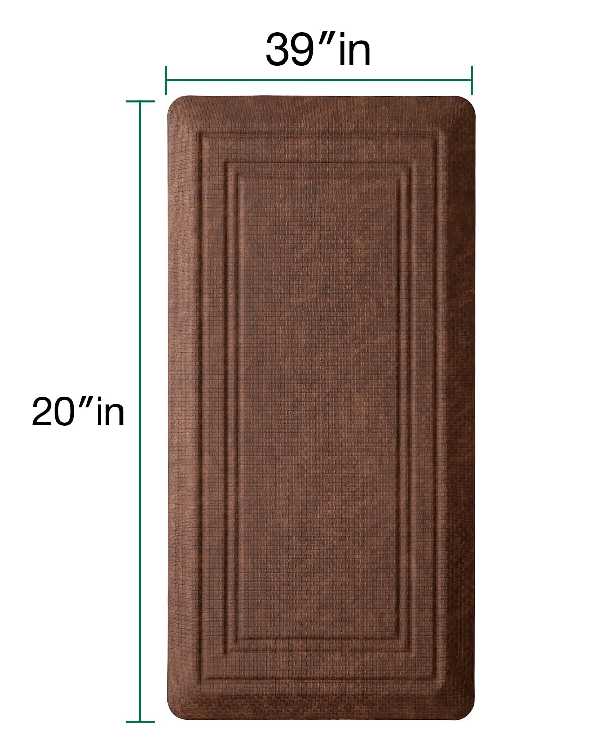 LUMI Anti Fatigue Cushioned Comfort Mats for Standing, 0.8" Extra Thick Ergonomic Mats for Desk Office, Non-Slip, Ultra Soft, Memory Foam Rugs for Home, Kitchen, Laundry, 20"x40", Brown