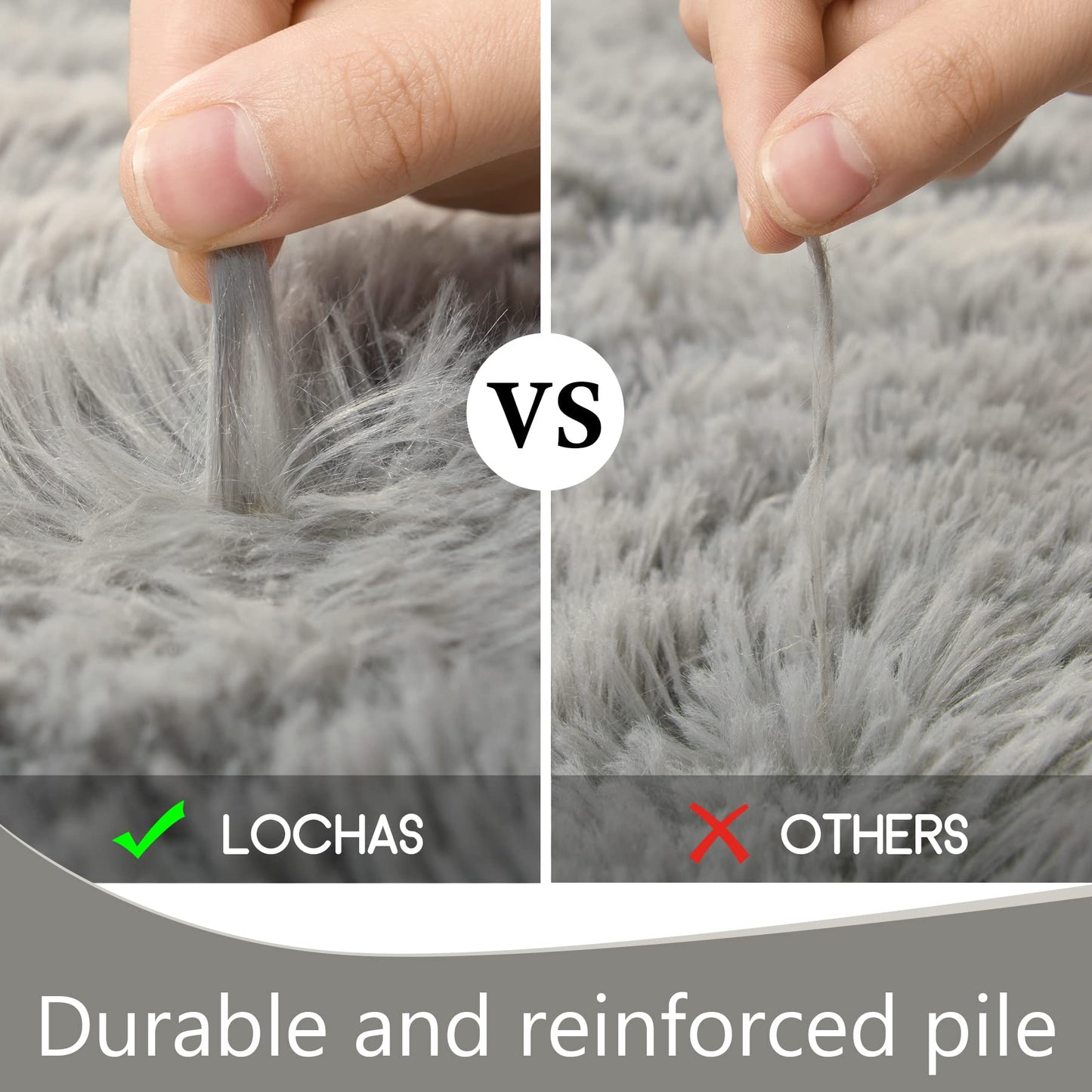 LOCHAS Ultra Soft Indoor Modern Area Rugs Fluffy Living Room Carpets for Children Bedroom Home Decor Nursery Rug 3x5 Feet, Grey