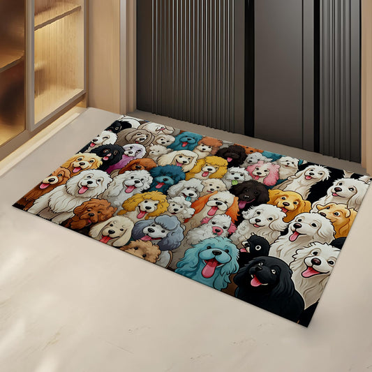 Turamurra Colorful Poodle Dog Indoor Door Mat Gifts, Floor Area Rug for Entryway, Living Room or Bathroom, Non-Slip Cute Puppy Doormat Home Decor Rug 17x29.5 Inch
