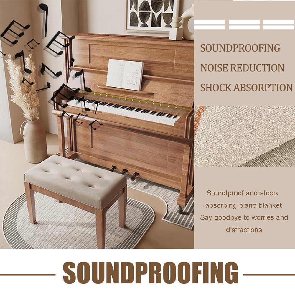 Piano Carpet Noise Reduction Rug, Soundproof Mat, Heat Insulation, Moisture-Proof Non-Slip Floor Mat for Upright Pianos (Color : C)