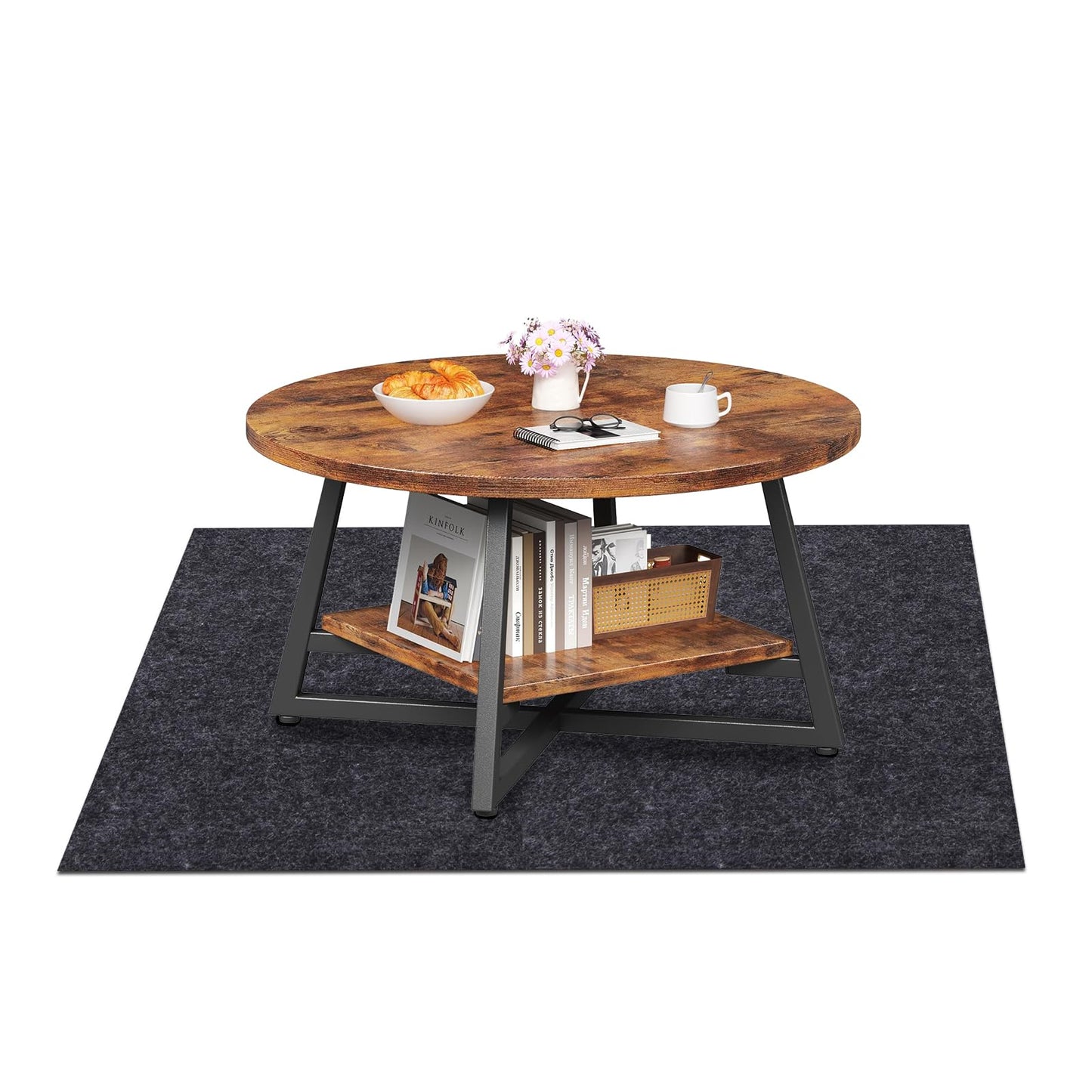 Premium Non-Slip Coffee Table Floor Protector Mat | Absorbent Furniture Pad | Scratch Guard & Spill Catcher for Hardwood & Laminate | Easy-Clean (Coffee Table Mats:24x54in)