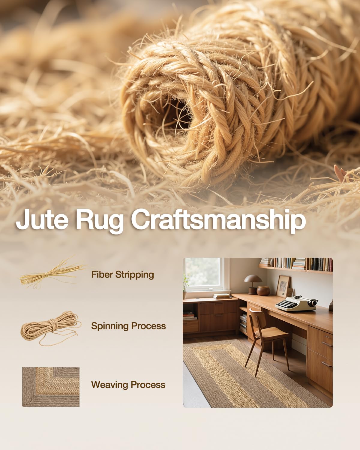 LUMI 3x10 Jute and Raffia Braided Runner Rug for Hallway, Natural Rustic Carpet Non Slip, Area Mat Indoor High Traffic for Living Room, Entryway, Kitchen, Laundry