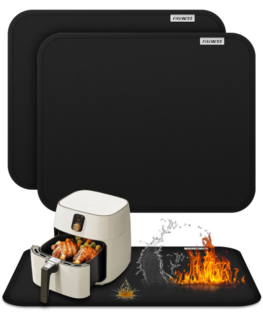 2pack Heat Resistant Mat for Air Fryer, 15x18in Heat Resistant Mat for Countertop, Silicone Kitchen Countertop Hot Pads for Air Fryer, Deep Fryer, Oven