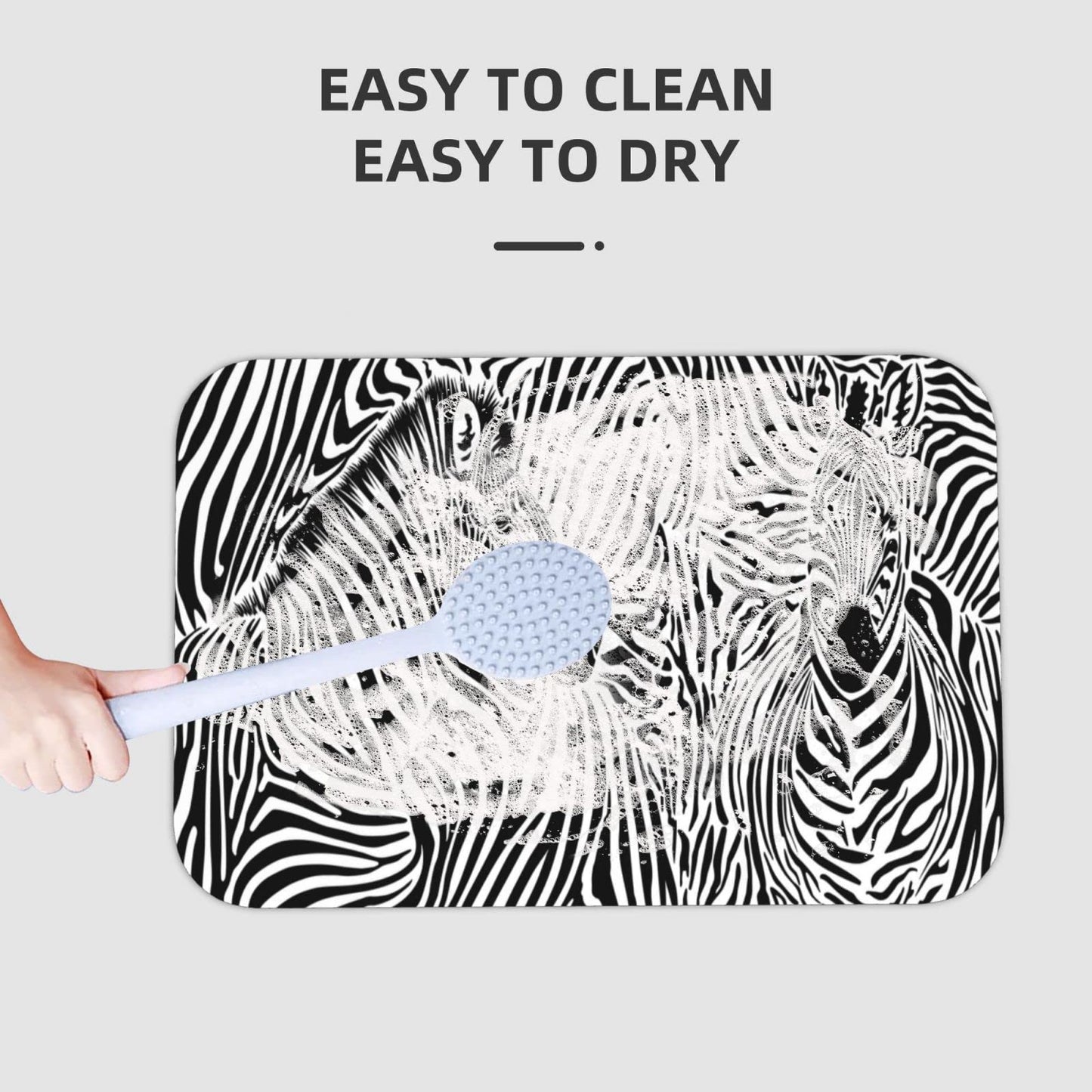 Zebra Bath Mat Diatomaceous Earth Rug Super Absorbent Non Slip Quick Dry Bathroom Kitchen Doormat 16"X24"