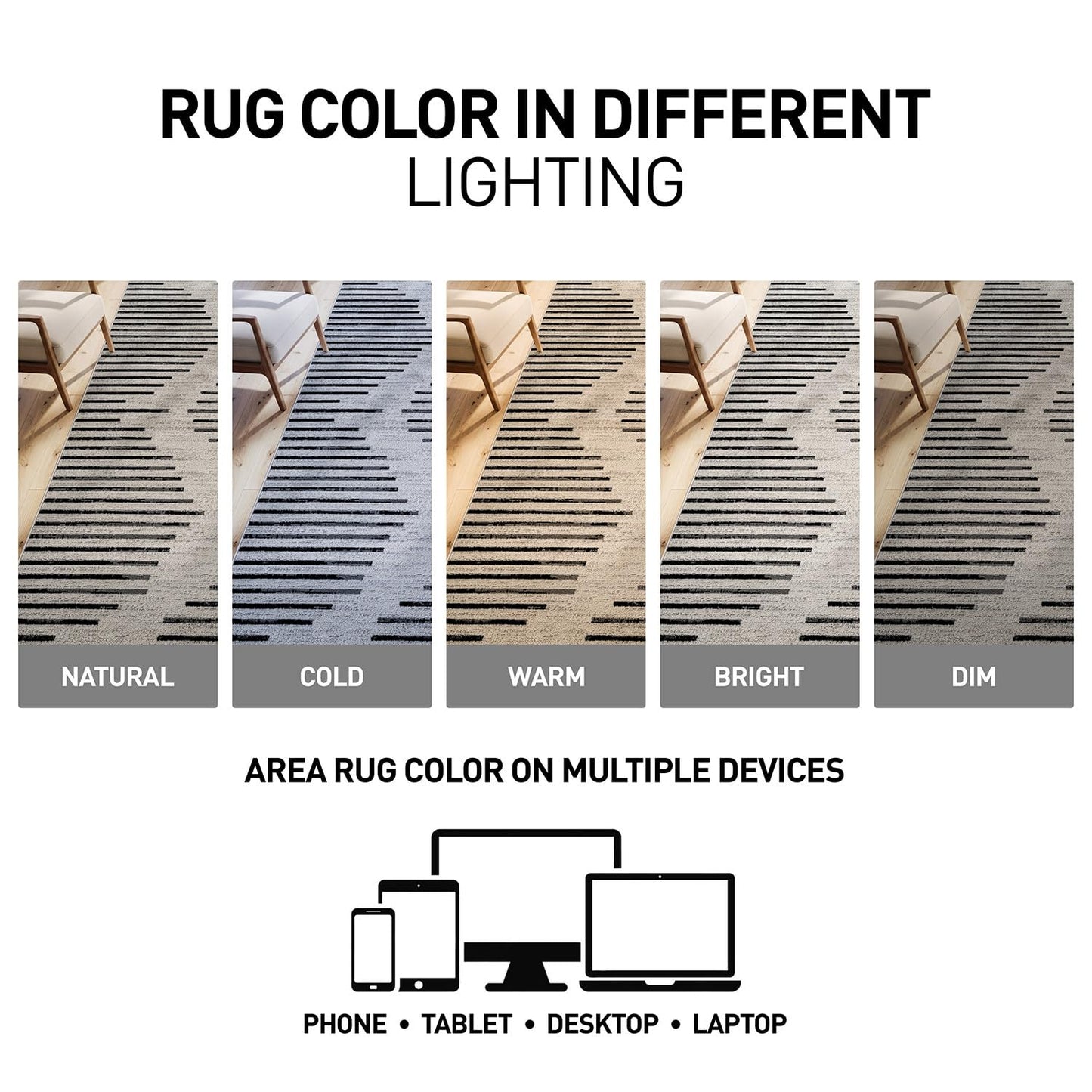 Rugshop Contemporary Abstract Indoor Area Rug for Entryway,Bedroom,Kitchen Rug Low Pile Rug with Jute Backing 4' x 6' Cream