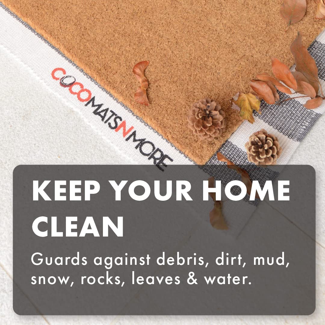 COCO MATS 'N MORE Coco Coir Door Mat – Personalized Outdoor Welcome Mat, Front Porch Mat with Vinyl Backing & Heavy-Duty Dirt-Trapping Bristles, (38" x 60"| Green | Rolling Scrolls | Made in USA)