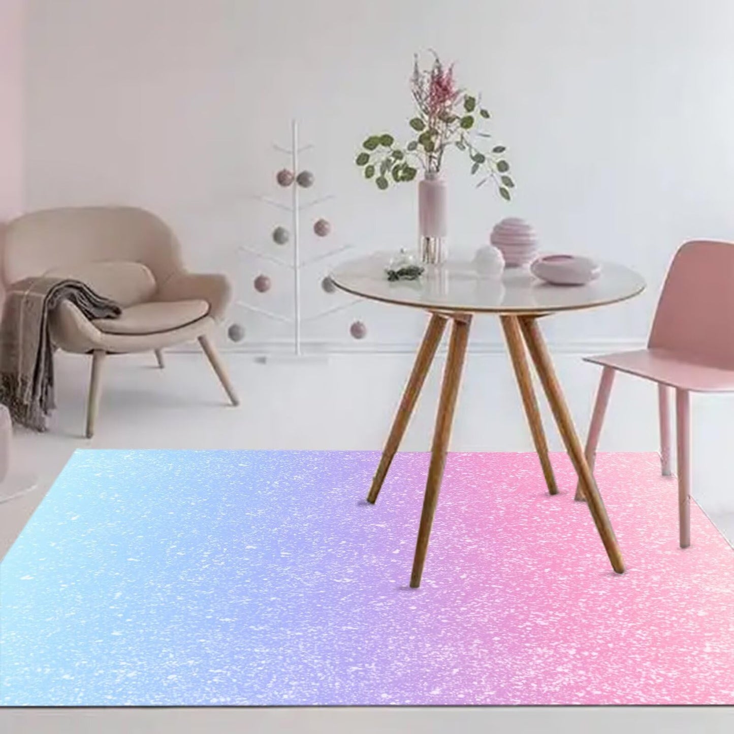 kxry Area Rugs 2X3 Feet, Pink Galaxy Gradient Glitter Soft Machine Washable Rugs Rainbow Tie Dye Ombre Non Slip Foldable Floor Carpet for Living Room Bedroom Dining Room Dorms Nursery Rooms Office
