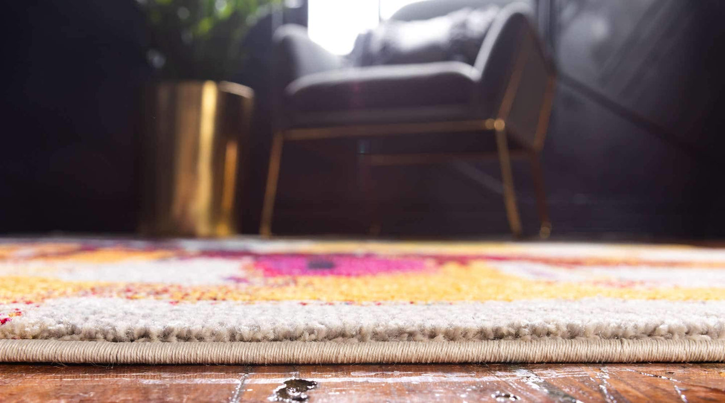 Unique Loom Estrella Collection Bright Colors, Geometric, Abstract, Modern Area Rug (6' 0 x 9' 0 Rectangular, Beige/Yellow)