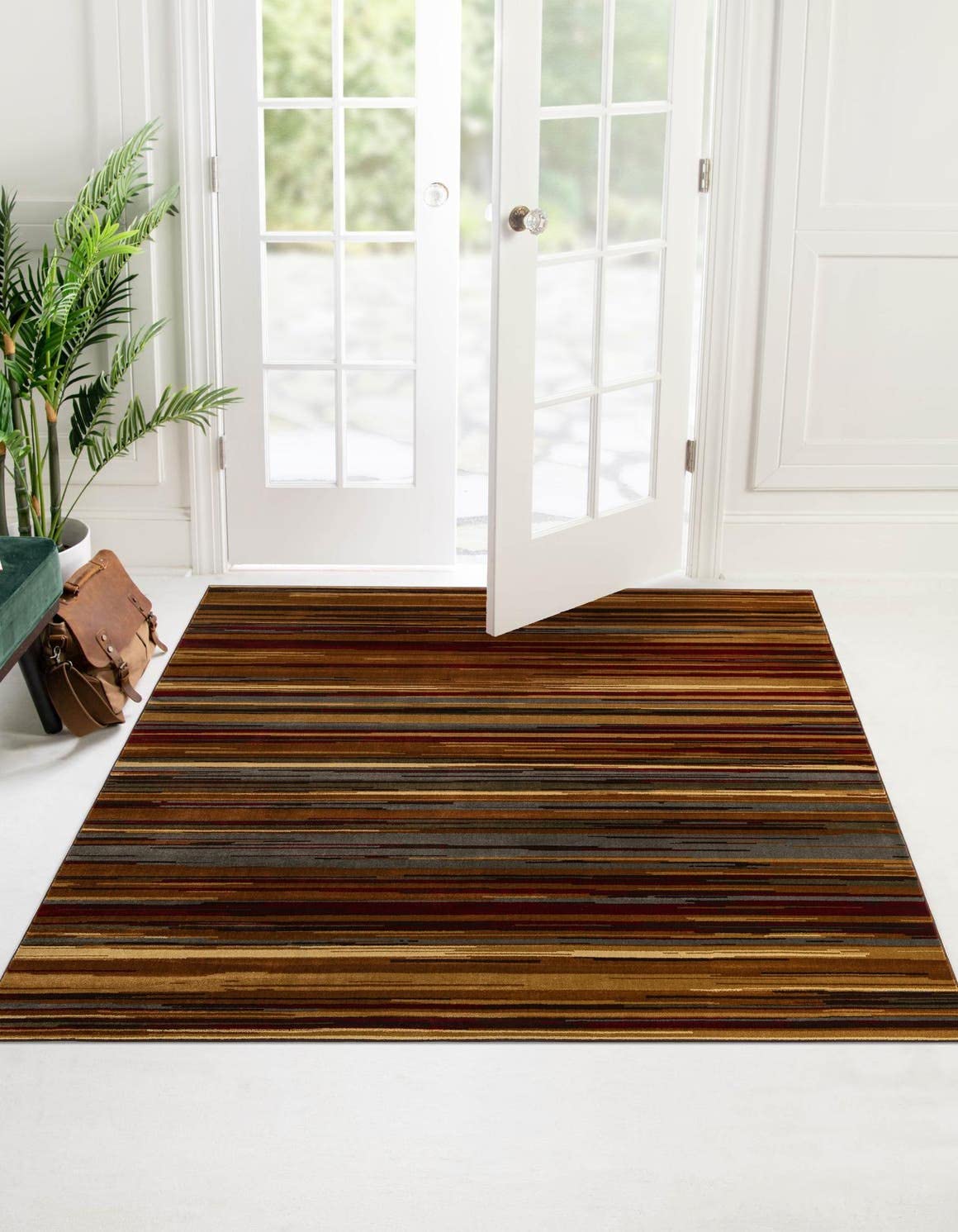 Unique Loom Barista Collection Area Rug - Icatu (5' 4" Square, Beige/Brown)